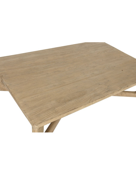 Table basse rectangulaire naturelle en orme massif 170x109x41 cm Tavira