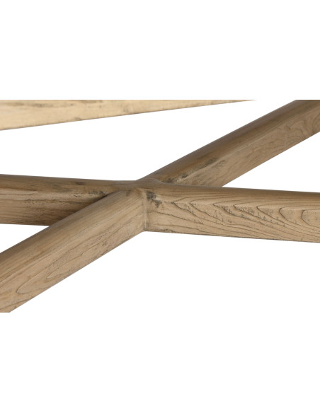Table basse rectangulaire naturelle en orme massif 170x109x41 cm Tavira