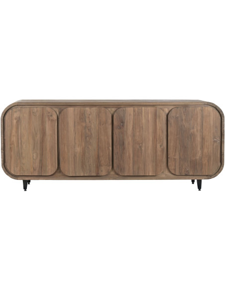 Buffet 4 portes naturel en teck recyclé 200x45x80 cm Nerava