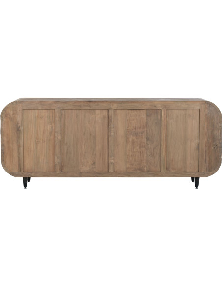 Buffet 4 portes naturel en teck recyclé 200x45x80 cm Nerava