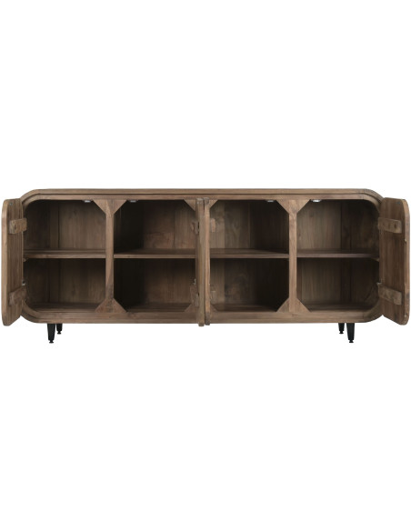 Buffet 4 portes naturel en teck recyclé 200x45x80 cm Nerava