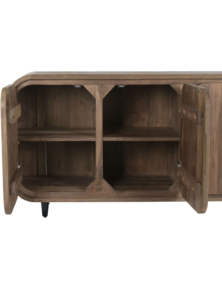 Buffet 4 portes naturel en teck recyclé 200x45x80 cm Nerava