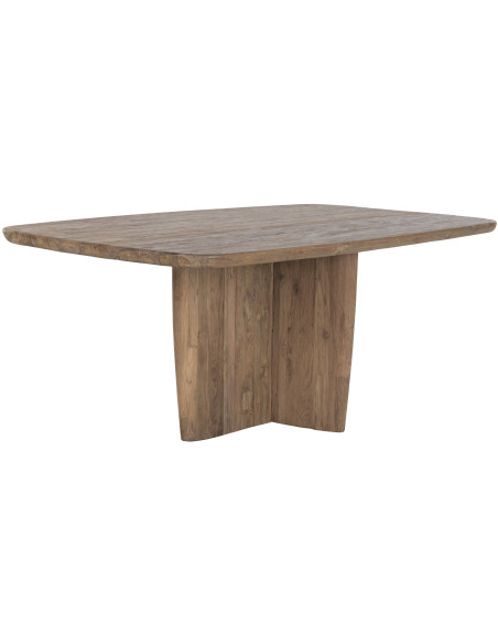Table à manger rectangulaire naturelle en teck recyclé 220x110x78 cm Nerava