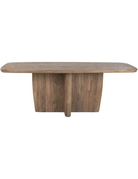Table à manger rectangulaire naturelle en teck recyclé 220x110x78 cm Nerava