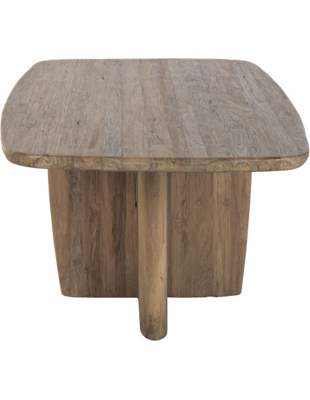 Table à manger rectangulaire naturelle en teck recyclé 220x110x78 cm Nerava