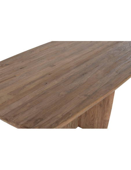 Table à manger rectangulaire naturelle en teck recyclé 220x110x78 cm Nerava