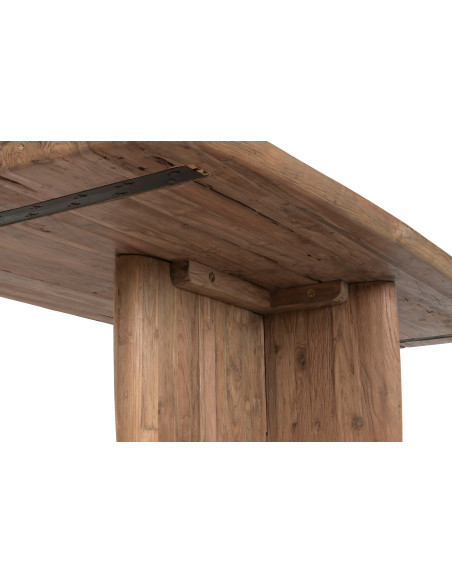 Table à manger rectangulaire naturelle en teck recyclé 220x110x78 cm Nerava