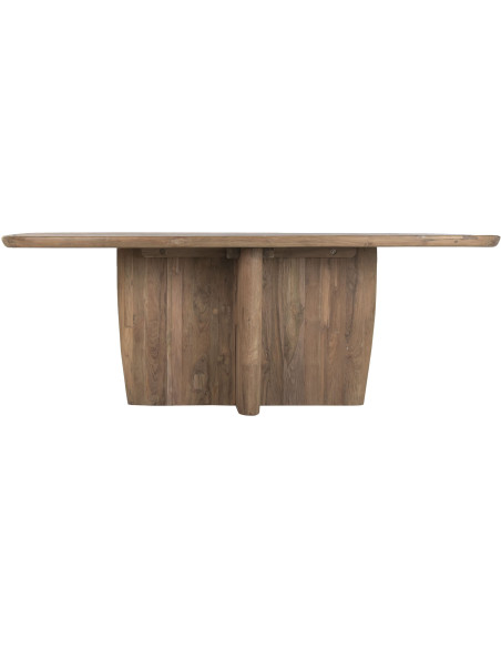 Table à manger rectangulaire naturelle en teck recyclé 220x110x78 cm Nerava