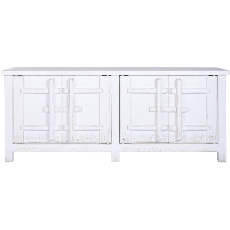 Buffet 4 portes blanc en orme massif...