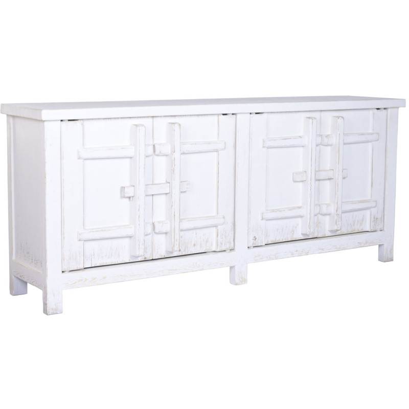 Buffet 4 portes blanc en orme massif...