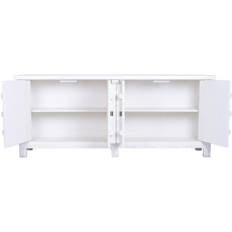 Buffet 4 portes blanc en orme massif...