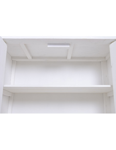 Buffet 4 portes blanc en orme massif 230x48x96 cm Valdora