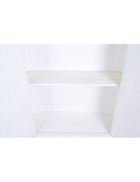Armoire 2 portes blanche en orme massif 115x48x210 cm Valdora