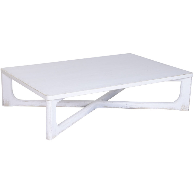 Table basse rectangulaire blanche en...