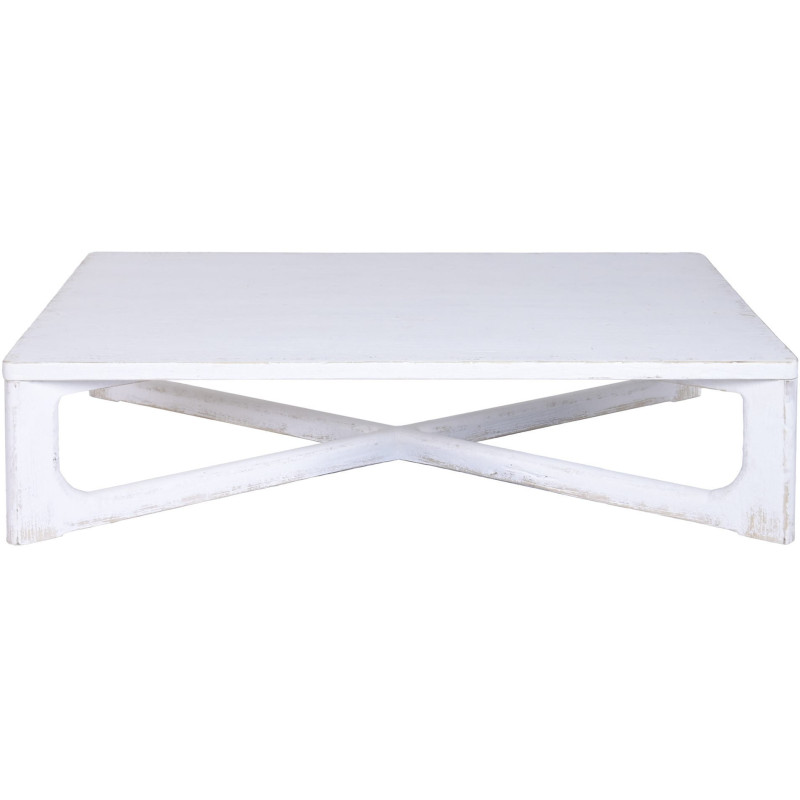 Table basse rectangulaire blanche en...