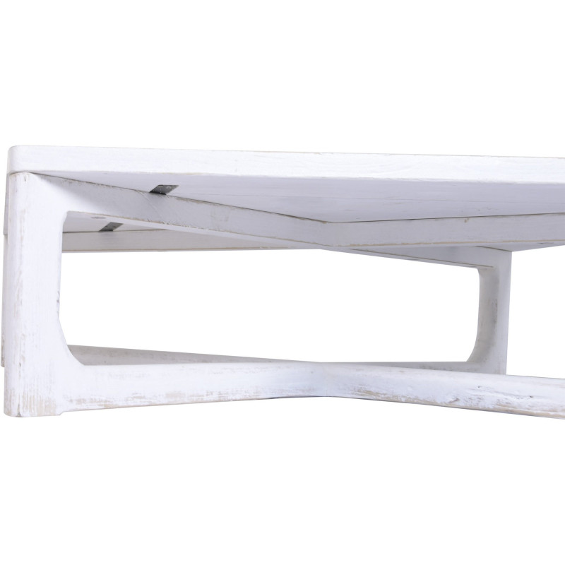 Table basse rectangulaire blanche en...