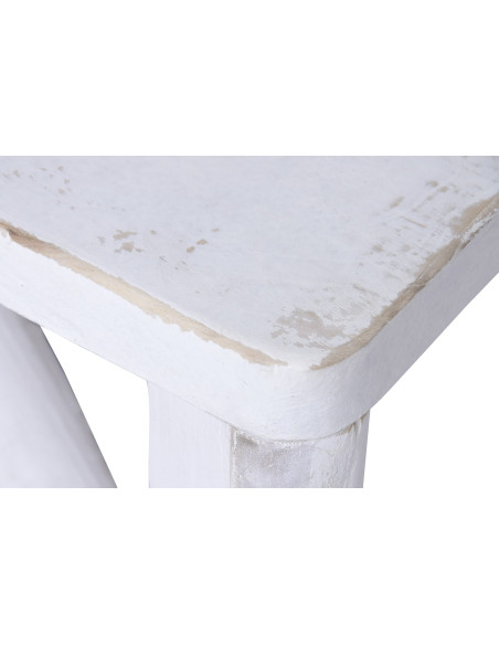 Table basse rectangulaire blanche en orme massif 170x109x41 cm Valdora