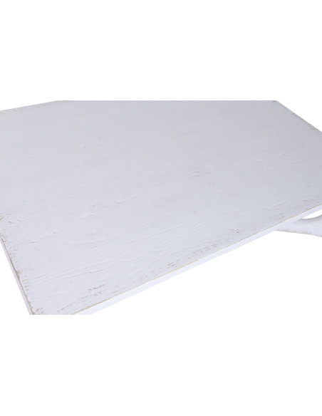 Table basse rectangulaire blanche en orme massif 170x109x41 cm Valdora
