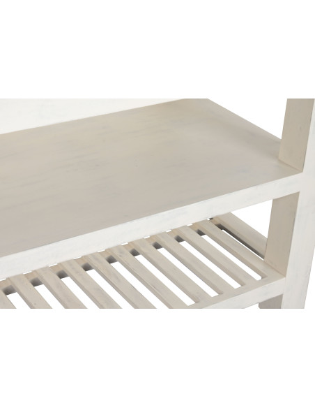 Îlot de cuisine blanc en bois et marbre 119x70x93 cm Liorna