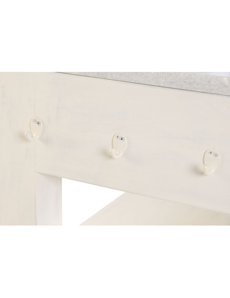 Îlot de cuisine blanc en bois et marbre 119x70x93 cm Liorna