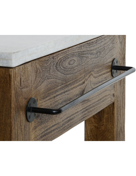 Îlot de cuisine brun en bois et marbre 119x70x93 cm Liorna