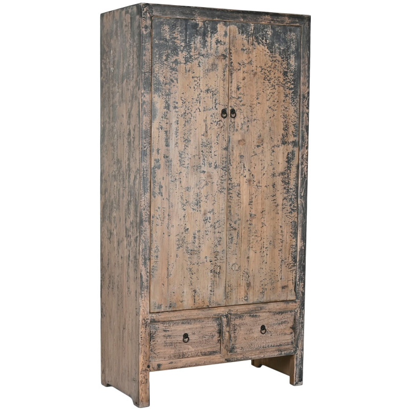 Armoire 2 portes 2 tiroirs vieillie...