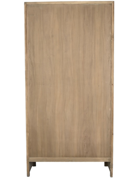 Armoire 2 portes 2 tiroirs vieillie en orme massif 100x50x200 cm Kyora