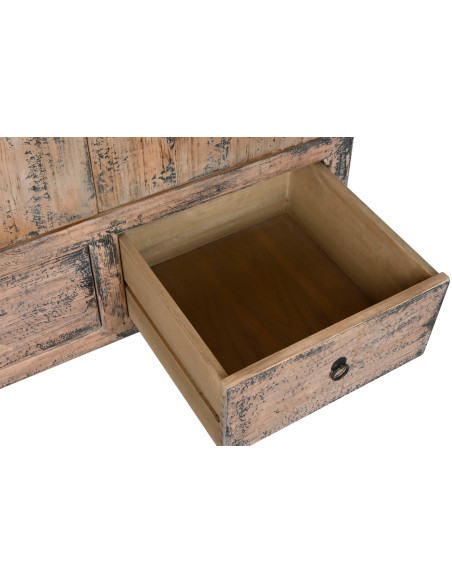 Armoire 2 portes 2 tiroirs vieillie en orme massif 100x50x200 cm Kyora
