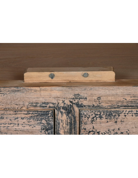 Armoire 2 portes 2 tiroirs vieillie en orme massif 100x50x200 cm Kyora