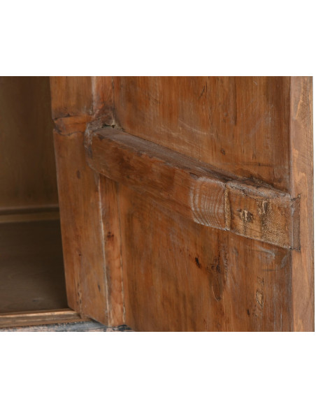 Armoire 2 portes 2 tiroirs vieillie en orme massif 100x50x200 cm Kyora
