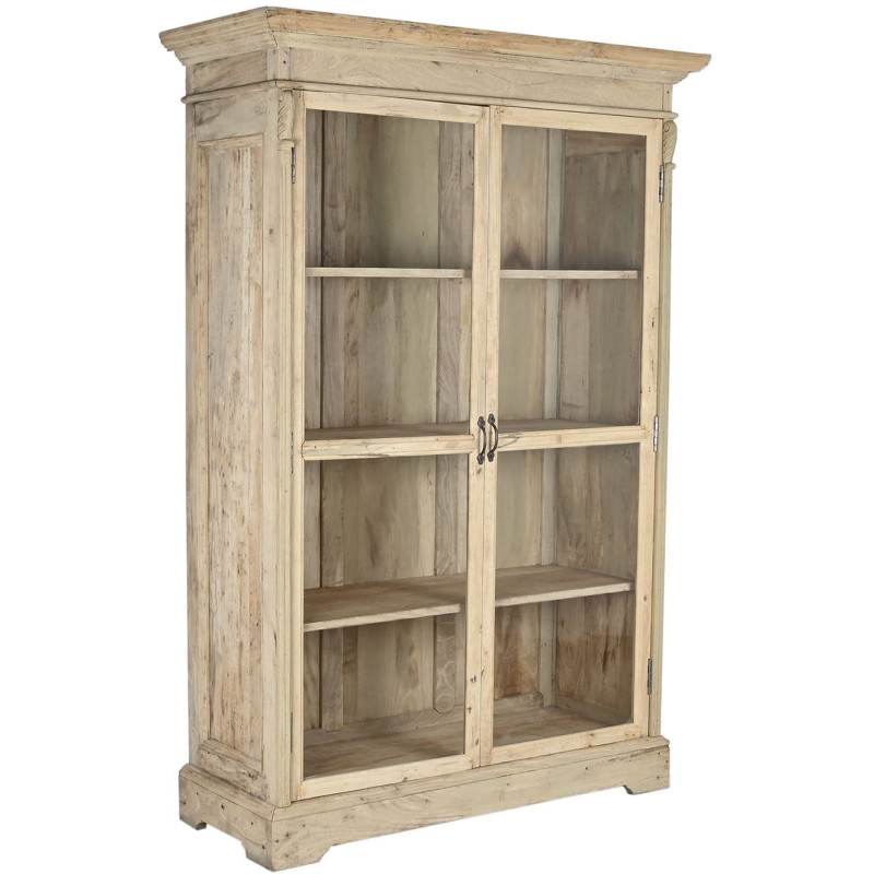 Vitrine 2 portes naturelle en bois...