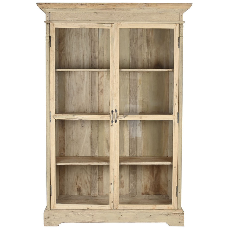 Vitrine 2 portes naturelle en bois...