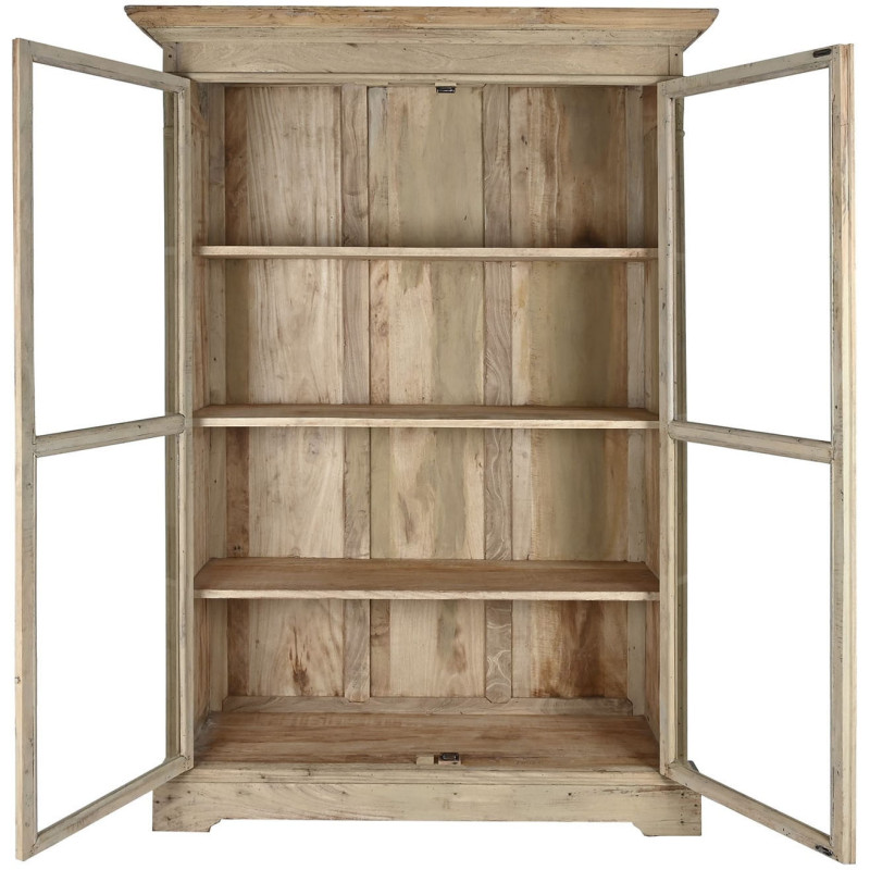Vitrine 2 portes naturelle en bois...