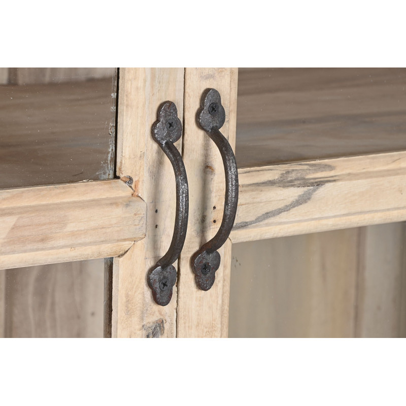 Vitrine 2 portes naturelle en bois...