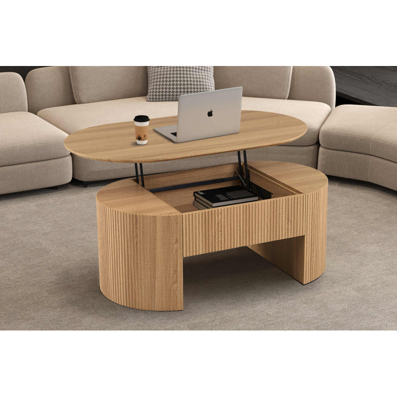 Table basse ovale plateau relevable...
