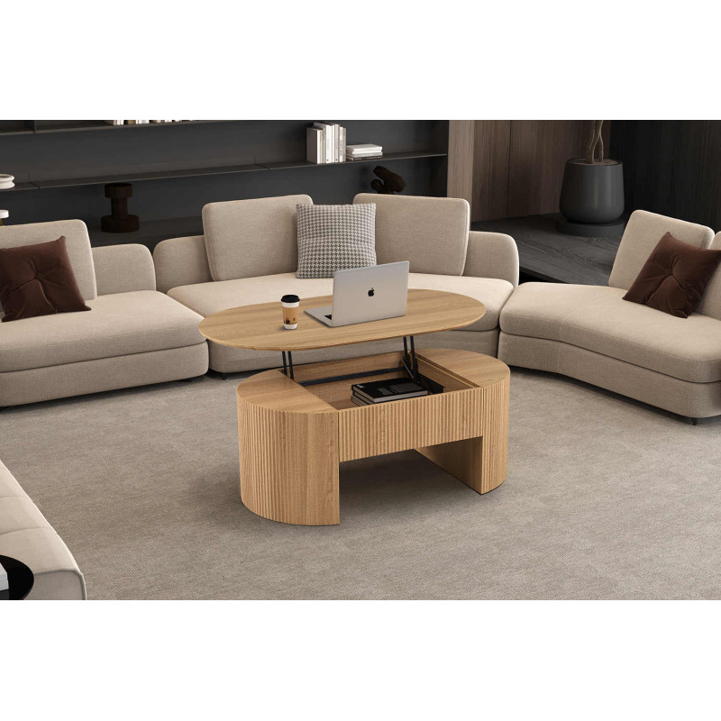 Table basse ovale plateau relevable...