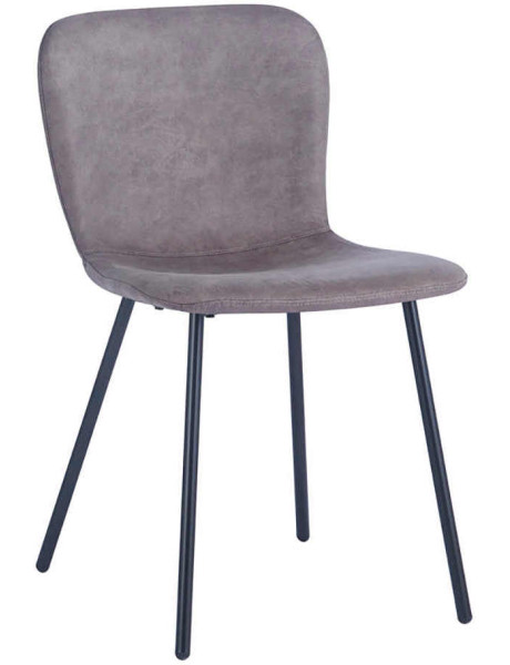 Chaise de salle à manger taupe en polyuréthane et métal...