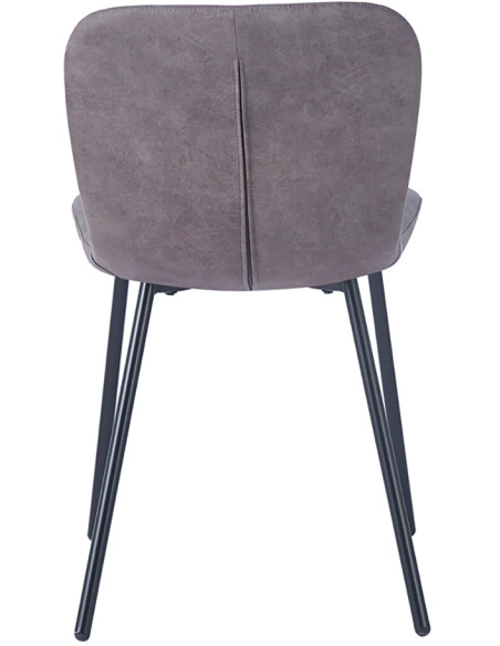 Chaise de salle à manger taupe en polyuréthane et métal noir 45x52x77 cm Susan