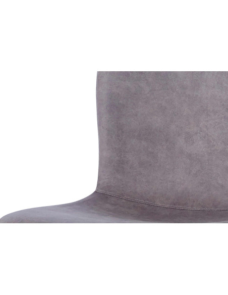 Chaise de salle à manger taupe en polyuréthane et métal noir 45x52x77 cm Susan