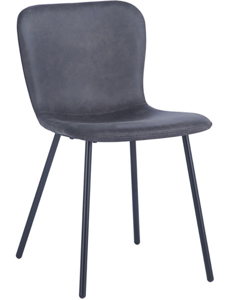 Chaise de salle à manger gris foncé en polyuréthane et...