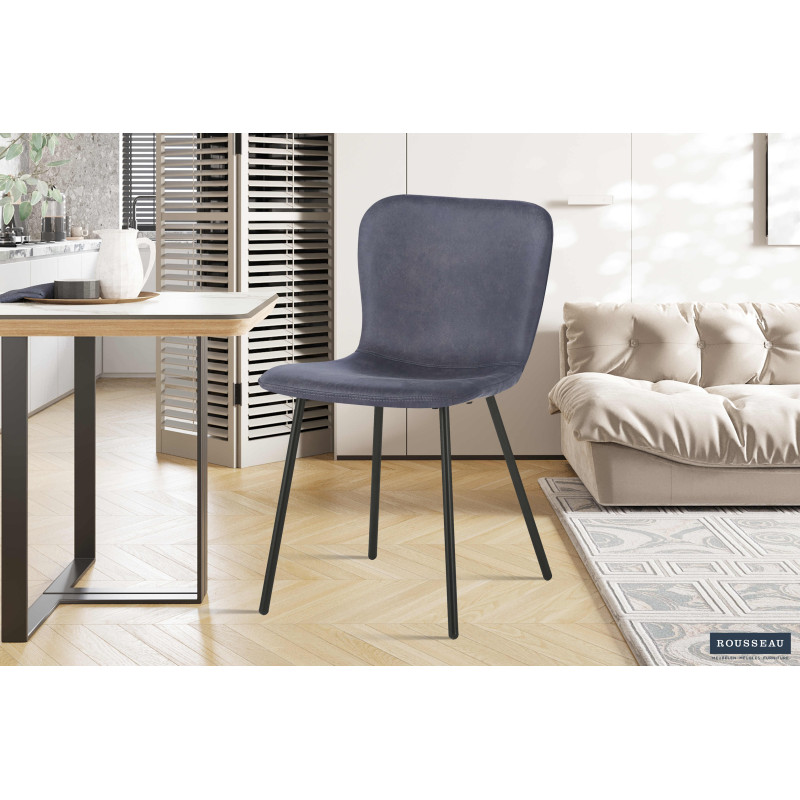 Chaise de salle à manger gris foncé...