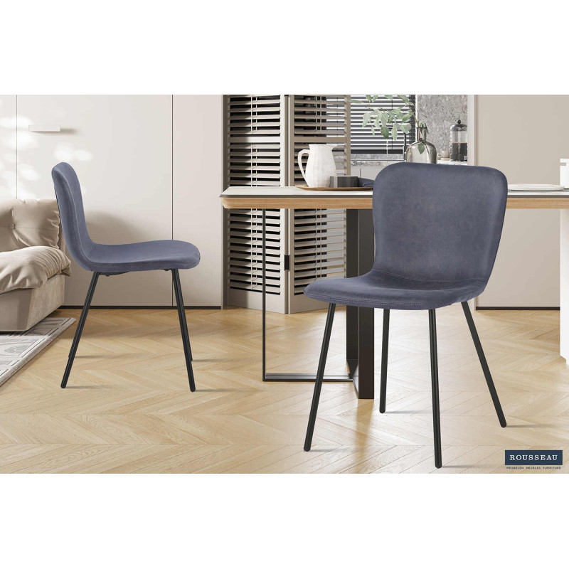 Chaise de salle à manger gris foncé...