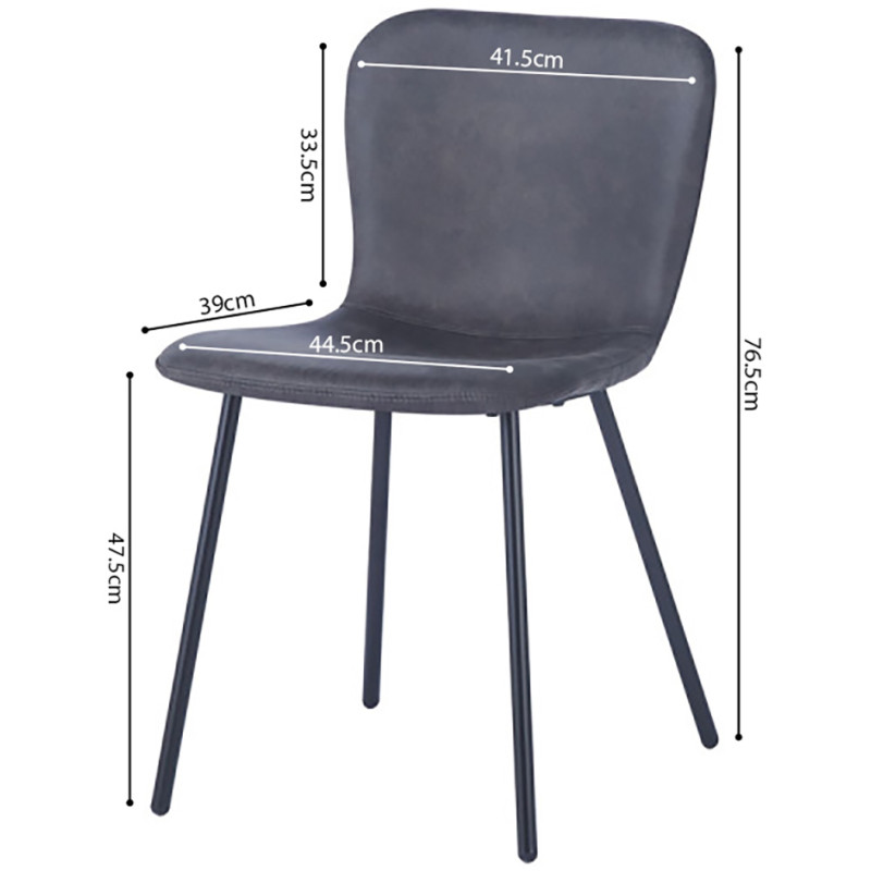 Chaise de salle à manger gris foncé...