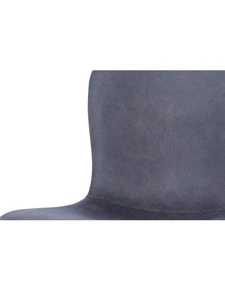 Chaise de salle à manger gris foncé en polyuréthane et métal noir 45x52x77 cm Susan