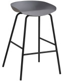 Tabouret de bar gris en polypropylène et métal noir 47,5x46x75 cm Anna