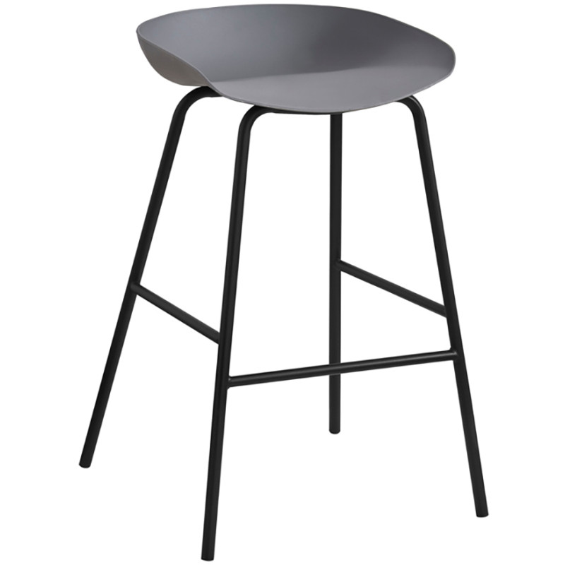 Tabouret de bar gris en polypropylène...