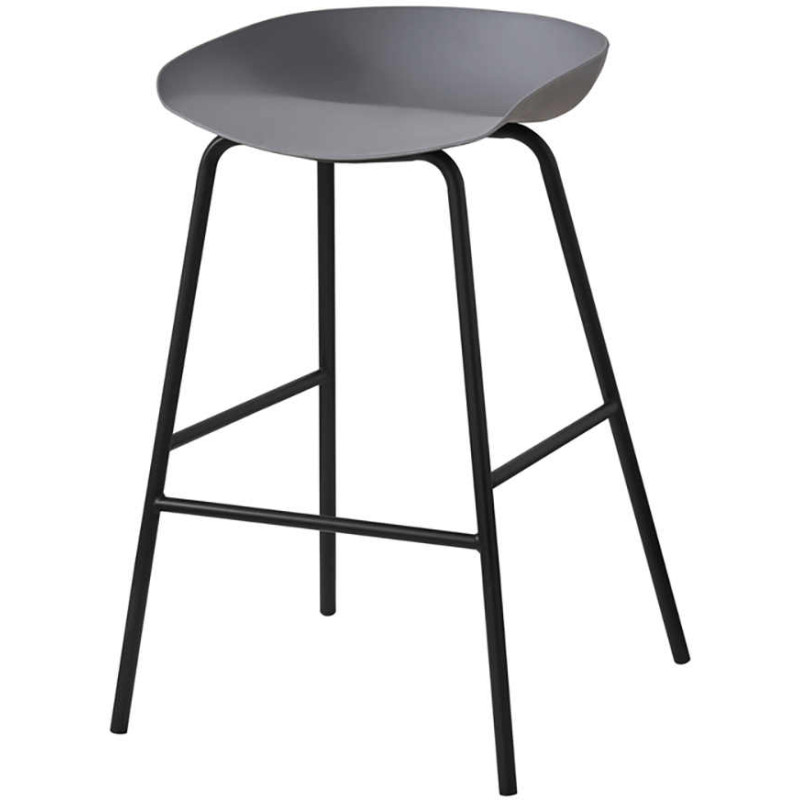 Tabouret de bar gris en polypropylène...