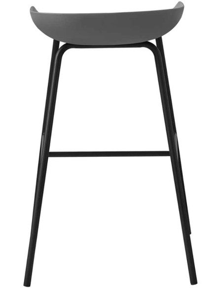 Tabouret de bar gris en polypropylène et métal noir 47,5x46x75 cm Anna
