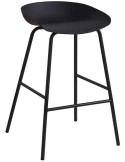 Tabouret de bar noir en polypropylène et métal 47,5x46x75 cm Anna