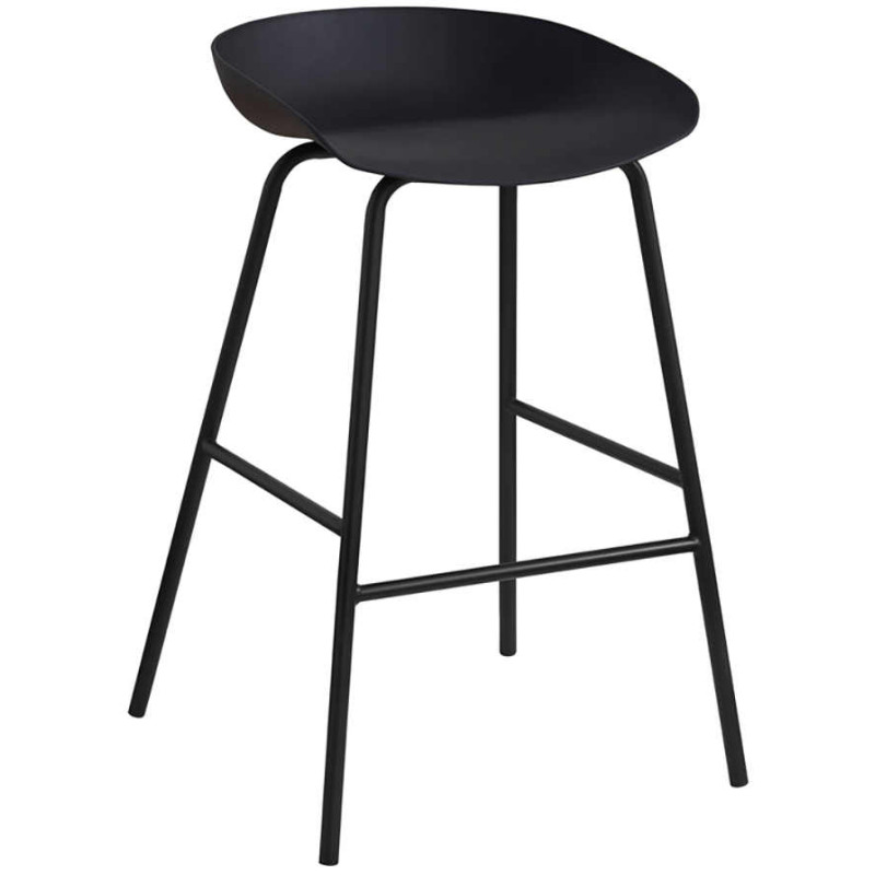 Tabouret de bar noir en polypropylène...